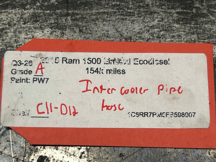 2014-2016 Dodge Ram 1500 3.0L EcoDiesel Intercooler Pipe Hose OEM 52014949AD