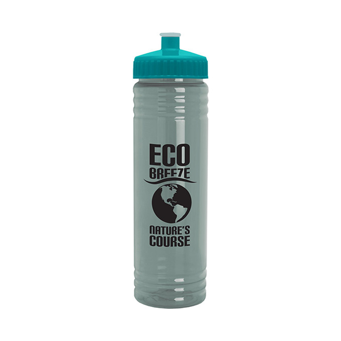 24 oz. Slim Fit UpCycle RPET Bottle with Push Pull Lid, Screen Print