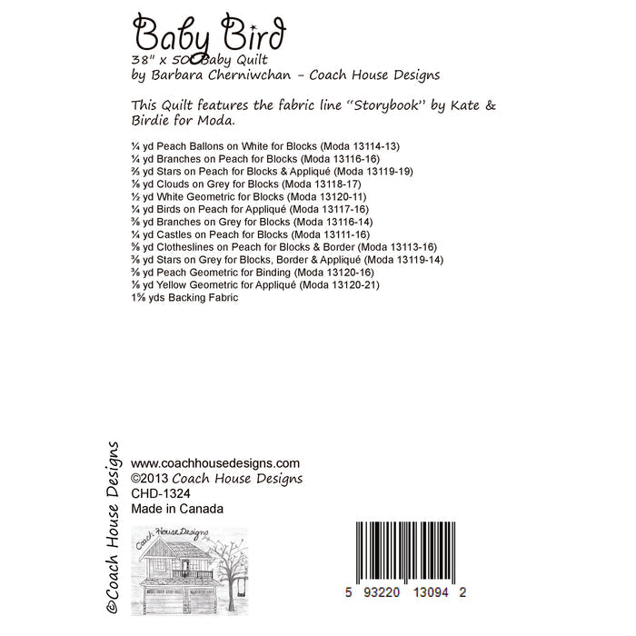 Baby Bird Downloadable PDF Quilt Pattern