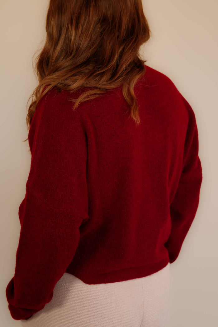 Rolled Neck Collar Cardigan- Things Between Cardigan- Emilie K Cardigan