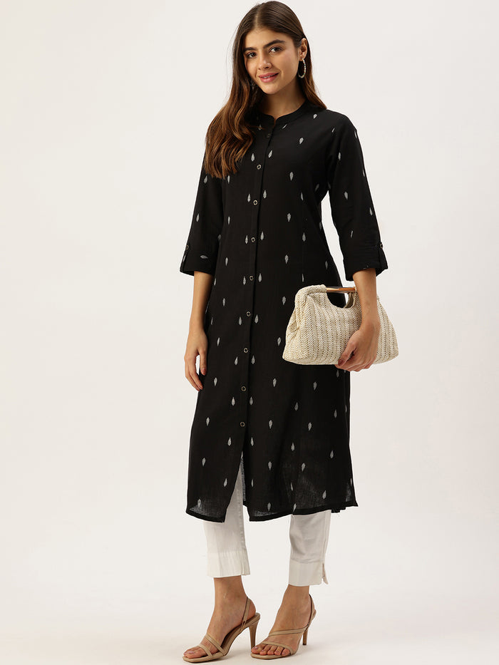 Black Printed A Line Kurta