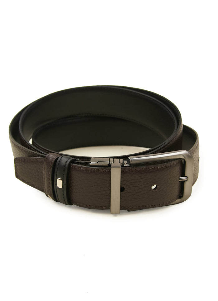 Black/Brown Pebble Reversible Belt
