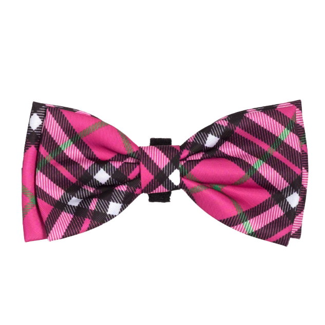 BIAS-PLAID-HOT-PINK-DOG-BOW-TIE