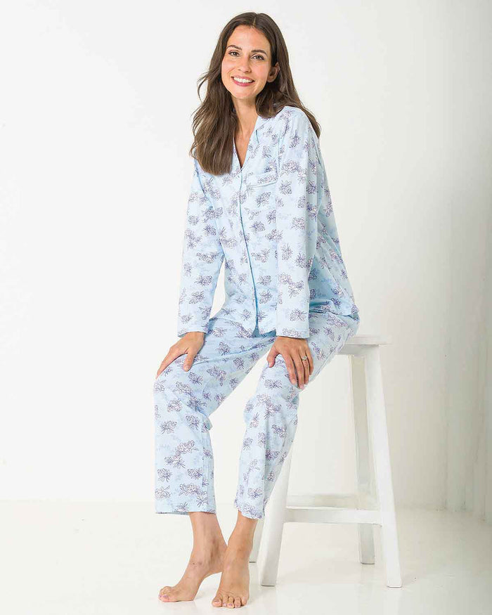 Camila Floral Pure Cotton Long Sleeve Pyjamas - The Classic Boutique