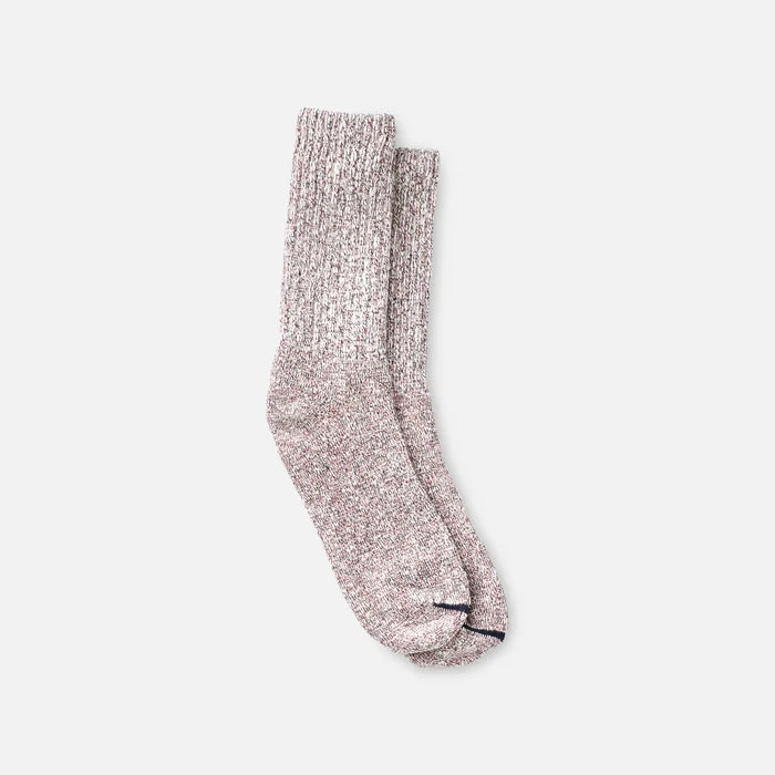 Cotton Ragg Socks Burgundy/Navy/White mottled 97657