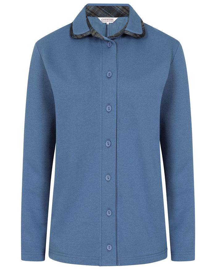 Dover Trimmed Fleece Ladies Leisure Cardigan - Blue - Image 2 - The Classic Boutique