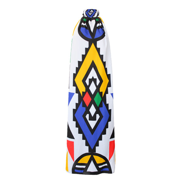 Fabrosanz: Nguni Print Halter Maxi Dress