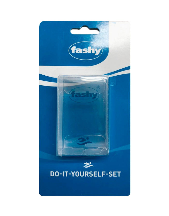 Fashy single optical goggle kit with clear plastic DIY set and blue accents