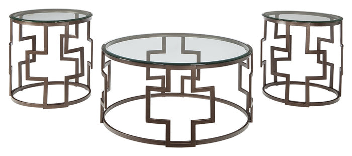 Frostine T138-13 Dark Bronze Finish Occasional Table Set 3CN