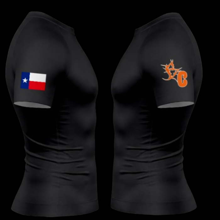 Brutal Cuddlers UT inspired BJJ rashguard side compression fit for grappling black