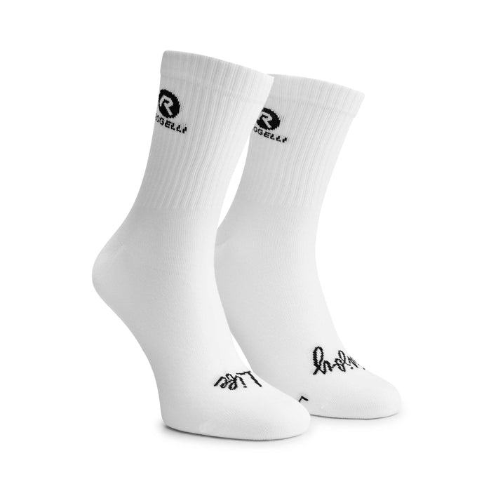 Rogelli Casual sokken wit met Rogelli logo.