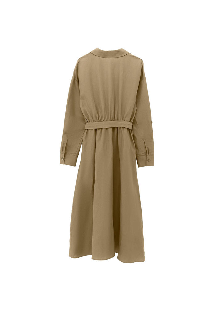 Long Dress With Belt Detail - ALOE