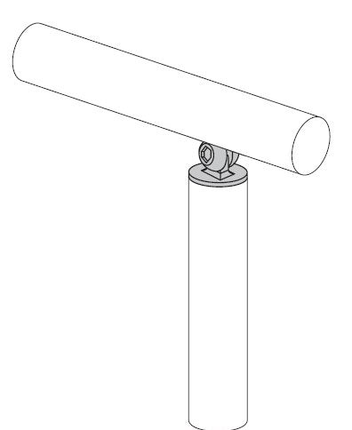 MOD 50 - RAIL SUPPORT BALL JOINER ROUND WITH SWIVEL CURVED SADDLE 316 STAINLESS STEEL - Image 4