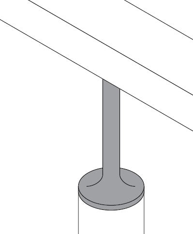 MOD 50 - ROUND 316 STAINLESS STEEL RAIL SUPPORT - SWIVEL FLAT SADDLE - Image 3