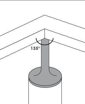 MOD 50 - ROUND 316 STAINLESS STEEL RAIL SUPPORT FIXED FLAT 135 Degrees SADDLE - Image 3