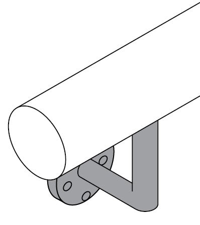 MOD 50 - ROUND 316 STAINLESS STEEL WALL SUPPORT FIXED CURVE SADDLE - Image 3