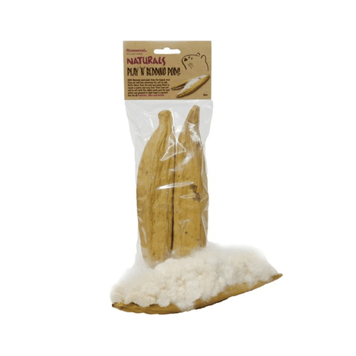 White background with a packet of Rosewood Naturals Play 'n' Bedding Pods.