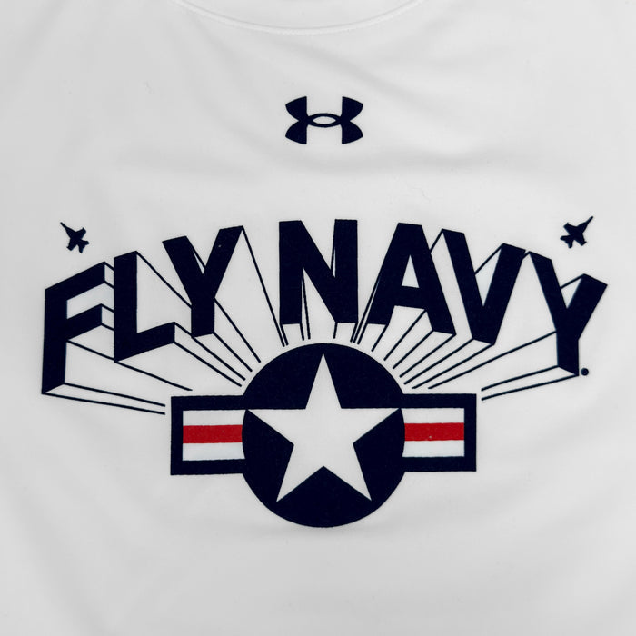 Navy Under Armour Fly Navy Tech Long Sleeve T-Shirt (White)