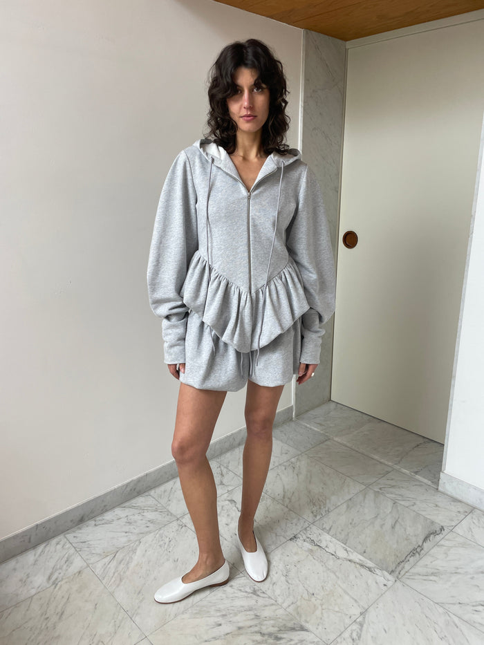 Irina Zip-Up Hoodie, Grey Fidan Novruzova
