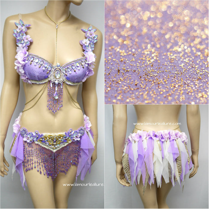 Pink Gypsy Forest Fairy Cosplay Costume With Top and Skirt