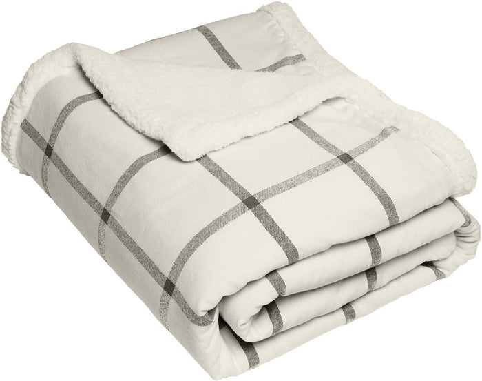 no-logo Port Authority Flannel Sherpa Blanket-Regular-Port Authority-Window Pane-1 Size-Thread Logic
