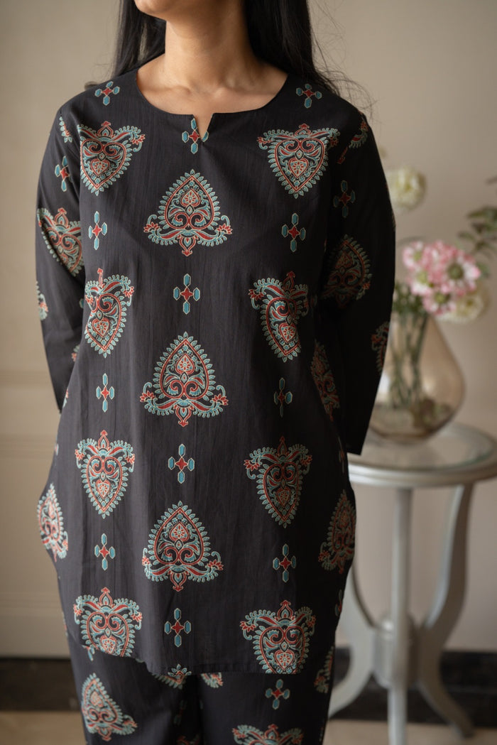 Rika Cotton Lounge Set- Black Boota