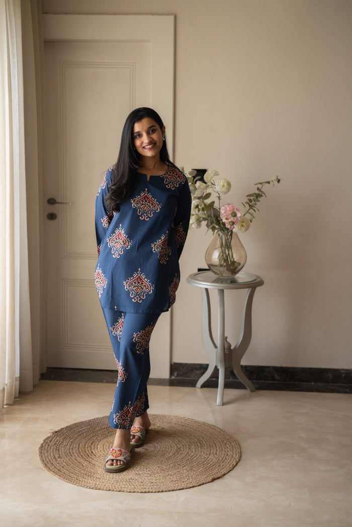 Rika Cotton Lounge Set- Blue Boota