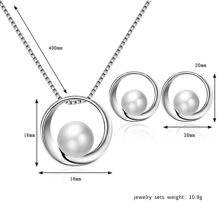 SET604 - Round Pearl Jewellery Set