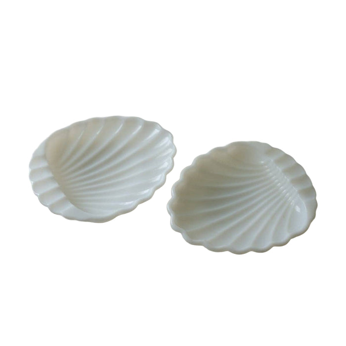 Shell Milk Glass Dish