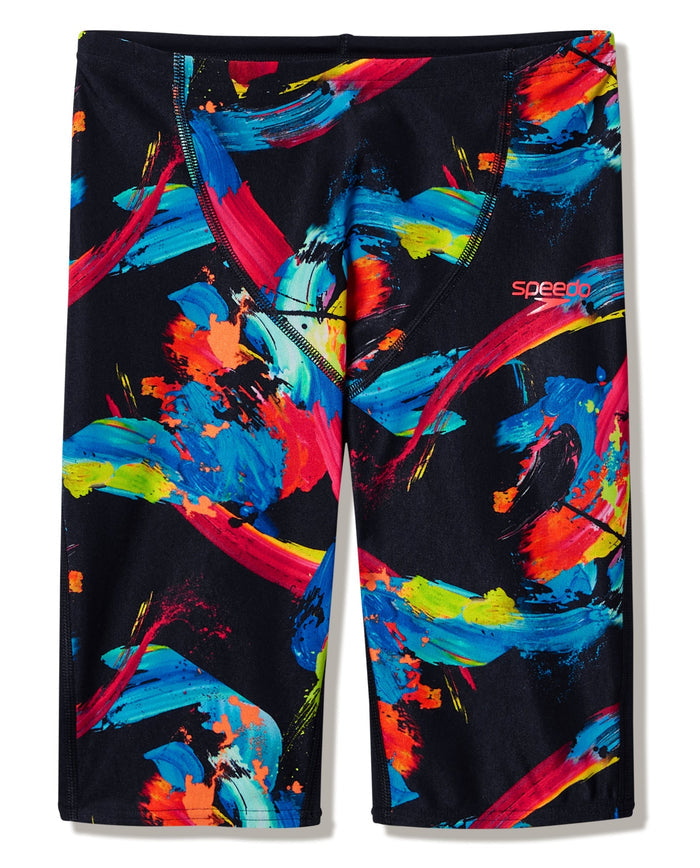 Speedo Boys Fastskin Endurance+ Max High Waisted Swim Jammer - Black/Multi