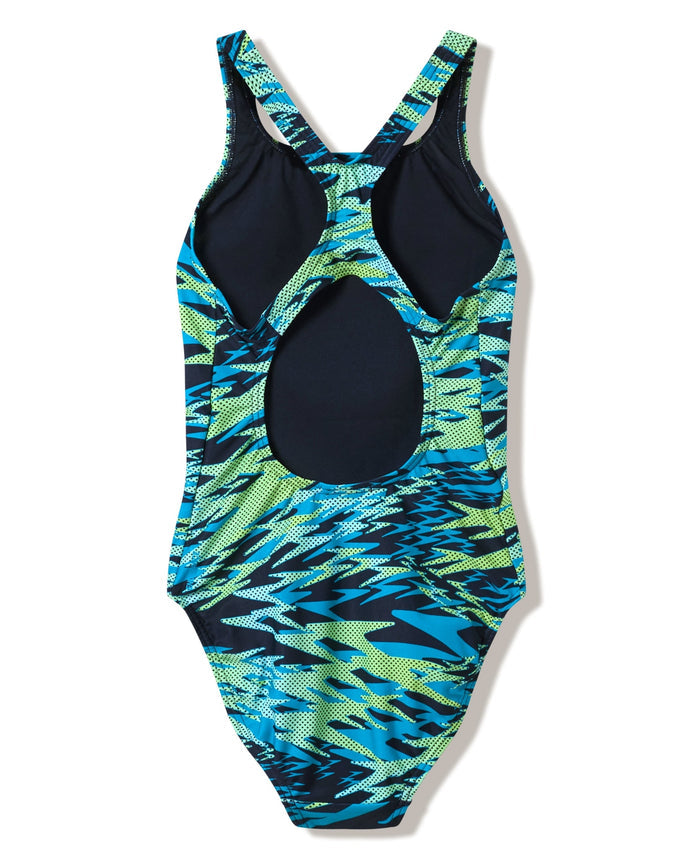 Speedo Hyperboom Print Medalist Swimsuit - Green/Black