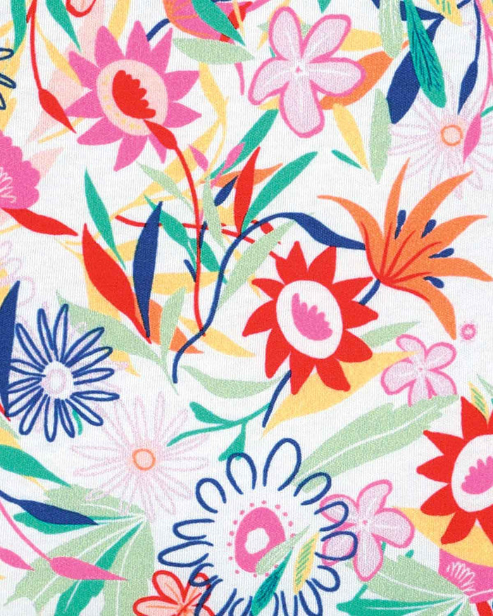 Thea Floral Cotton Short Sleeved Polo Top - Image 4 - The Classic Boutique