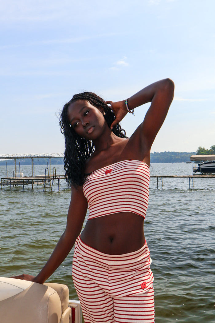 W Stripe Tube Top Set