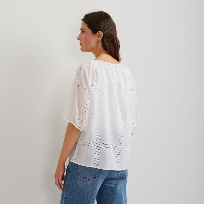 Women's Eyelet Shirt-White-Regular-F1
