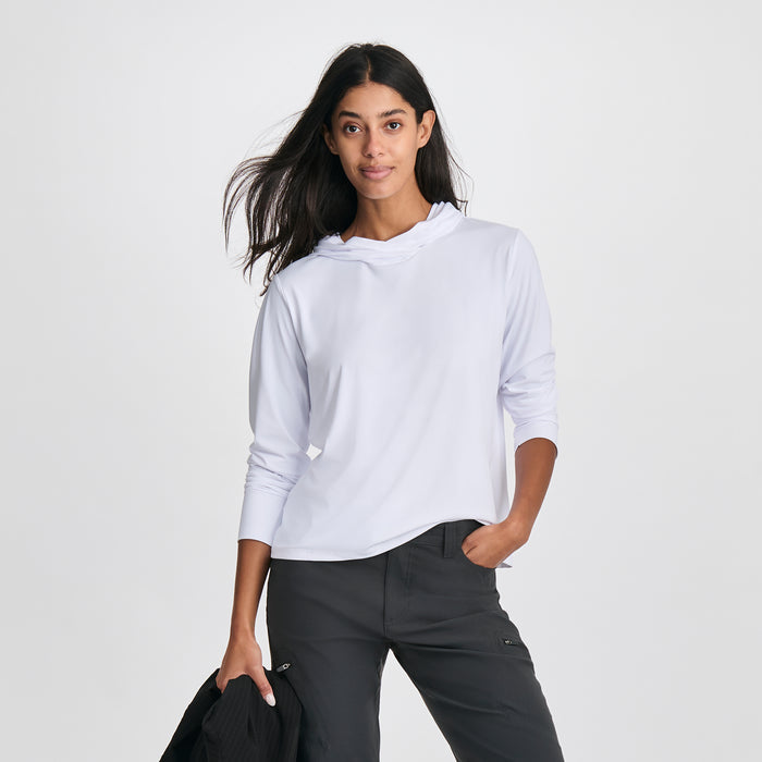 Women's Sundrift Upf Hoodie-White-3