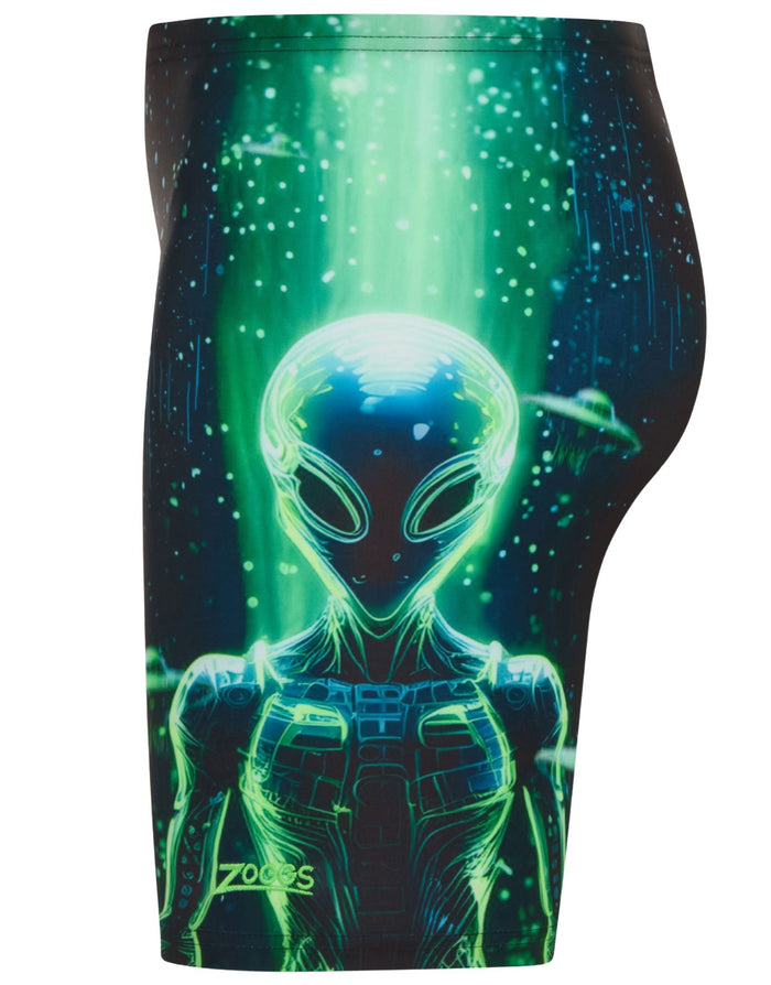 Zoggs Boys XFile Mid Swim Jammer - Black/Green