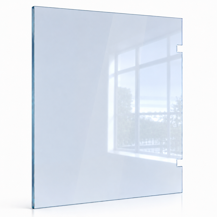 1350mm x 1000mm 12mm GLASS Hinge panel to suit Polaris Hardware and channel / side mount glazing