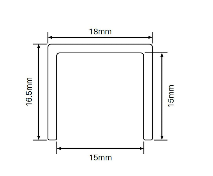 18x16.5mm Summit capping rail SS316L - 3000mm long - Image 2