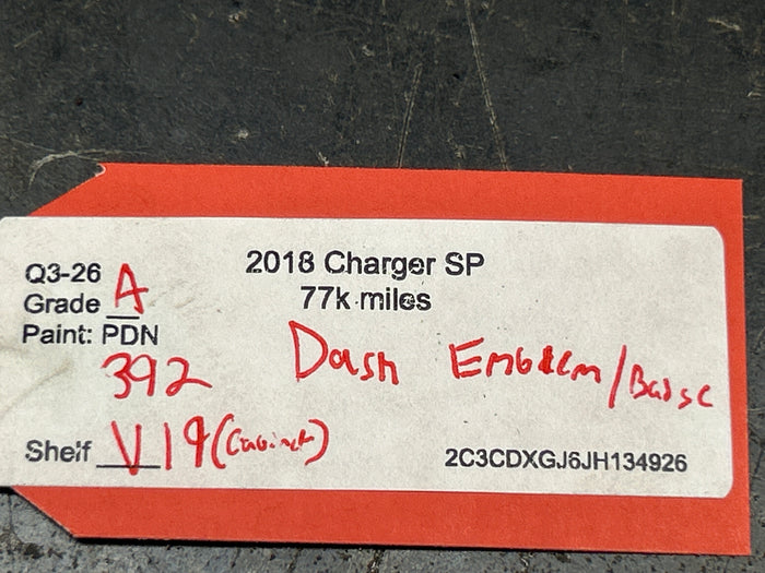 2015-2023 DODGE CHARGER SRT392 SCATPACK DASHBOARD EMBLEM BADGE OEM