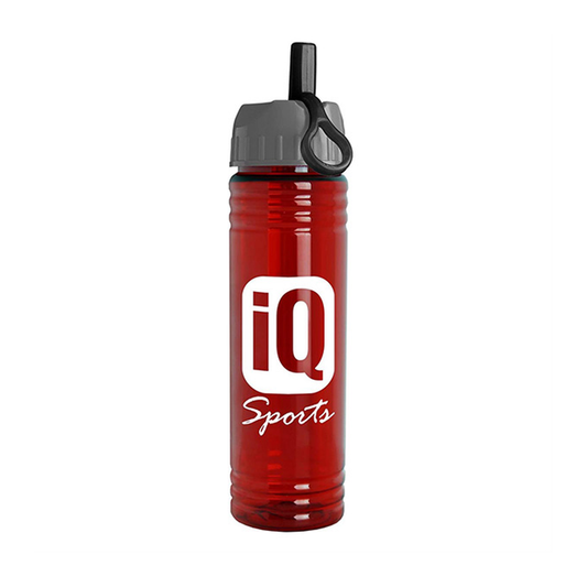 24 oz. Slim Fit UpCycle RPET Bottle with Ring Straw Lid, Screen Print