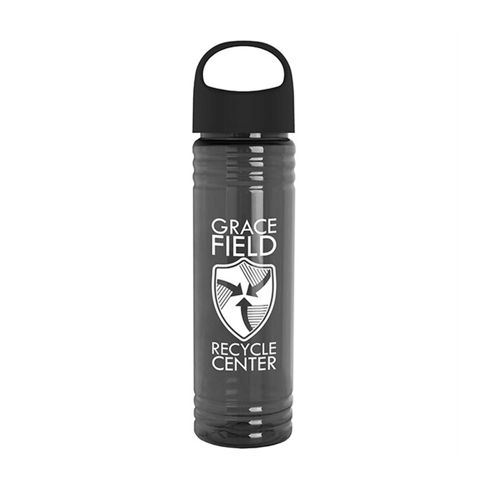 24 oz. Slim Fit UpCycle RPET Bottles with Oval Crest lid, Screen Print