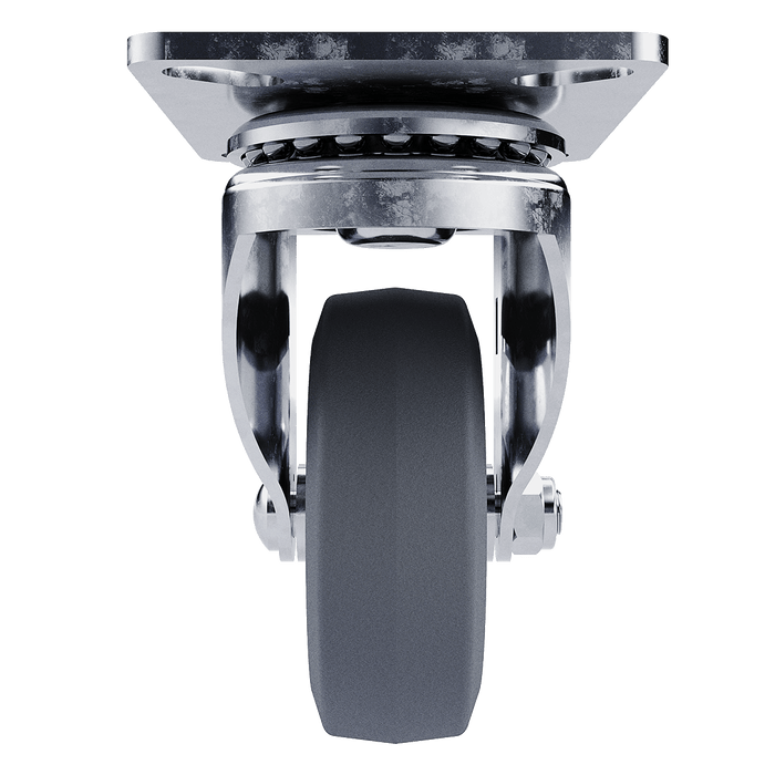 3-1/2-inch Swivel Gray Caster with large plate and Aluminum Core