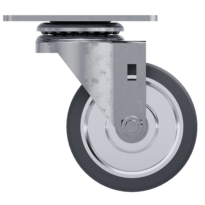 3-1/2-inch Swivel Gray Caster with large plate and Aluminum Core