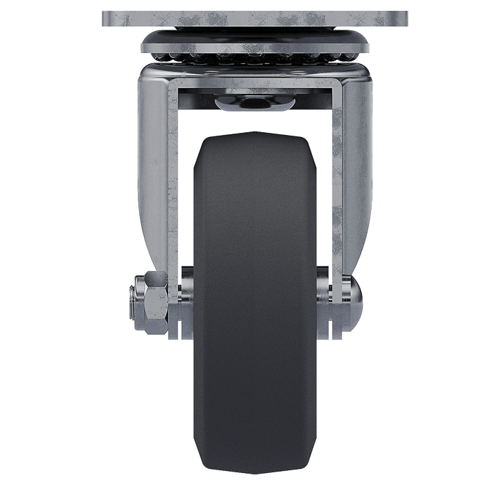 3-1/2-inch Swivel Gray Caster with large plate and Aluminum Core