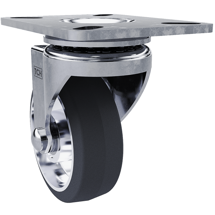 3-1/2-inch Swivel Gray Caster with large plate and Aluminum Core