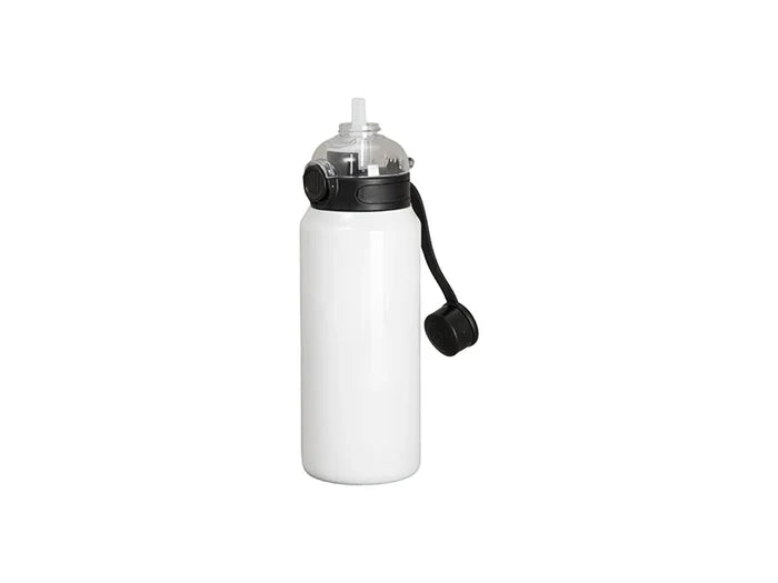 32oz/960ml Sublimation Stainless Steel Bottle w/ Black Pop Lid (White)