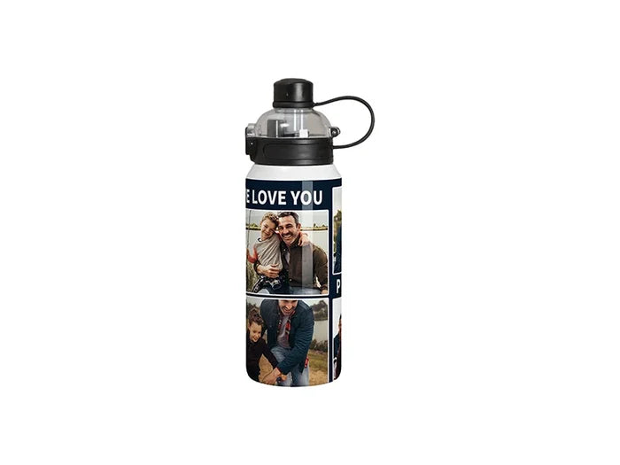 32oz/960ml Sublimation Stainless Steel Bottle w/ Black Pop Lid (White)