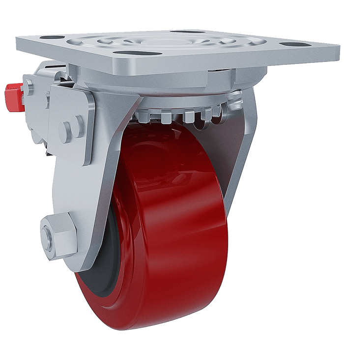 4 x 2-inch Polyurethane Swivel Caster with Full Brake
