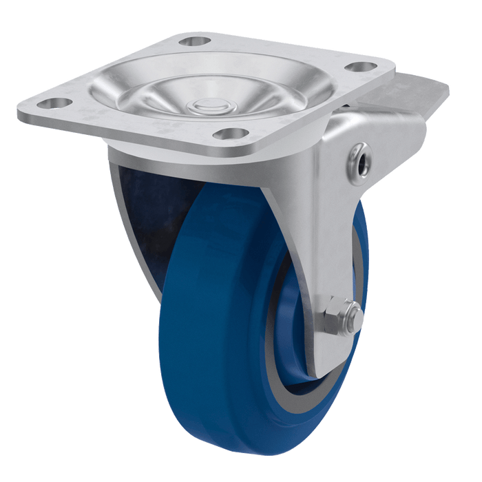 4in TCH Blue Swivel Caster with Brake