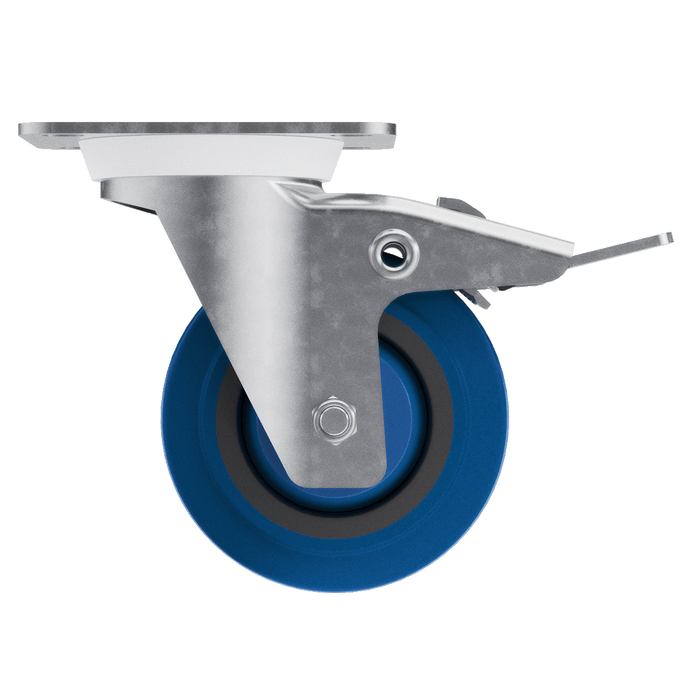 4in TCH Blue Swivel Caster with Brake